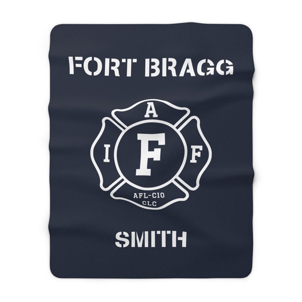 Personalized IAFF Firefighter Blanket Fleece, Customized Firefighter Blanket, Firefighter Gift, Maltese Cross Customize Fire Station Fireman