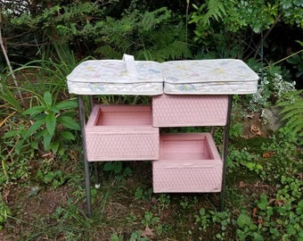 vintage wicker changing table