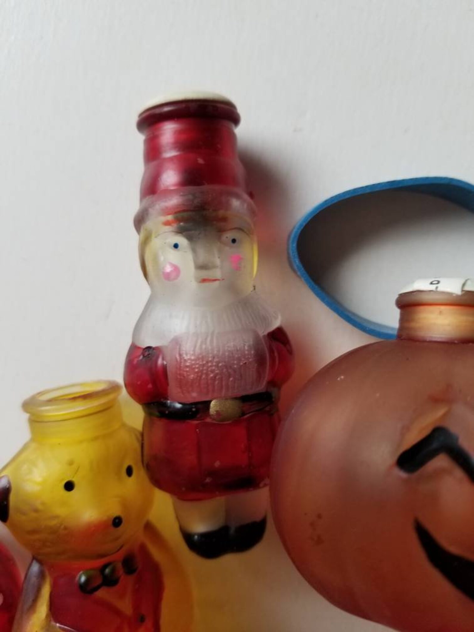 Vtg glass Christmas light bulb covers replica mini figural Etsy