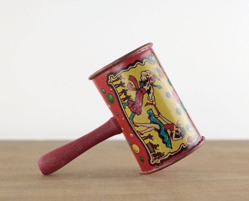 Tin Toys Kirchhof Toys Party Noisemaker Kirchhof Life of the Party 1950s 1940s Vintage Noisemaker Rattle New Years Rattle Novelties