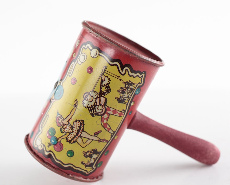 Tin Toys Kirchhof Toys Party Noisemaker Kirchhof Life of the Party 1950s 1940s Vintage Noisemaker Rattle New Years Rattle Novelties