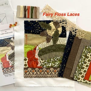 Patrones e instrucciones de kits de puntada lenta, parches de tela, collage, arte textil, patrón de colcha, borde sin rematar, bordado a mano - The Moon Gazing Squirrel
