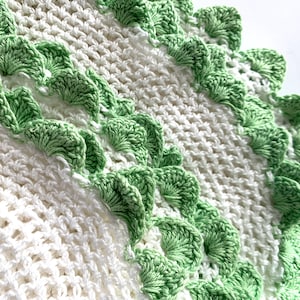 Vintage Crochet Doilies - Green Edged Mandala Decor - Set of 9