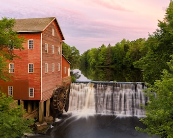 Wisconsin Photography, Dells Mill, Waterfall Art, Rustic Eau Claire, Augusta