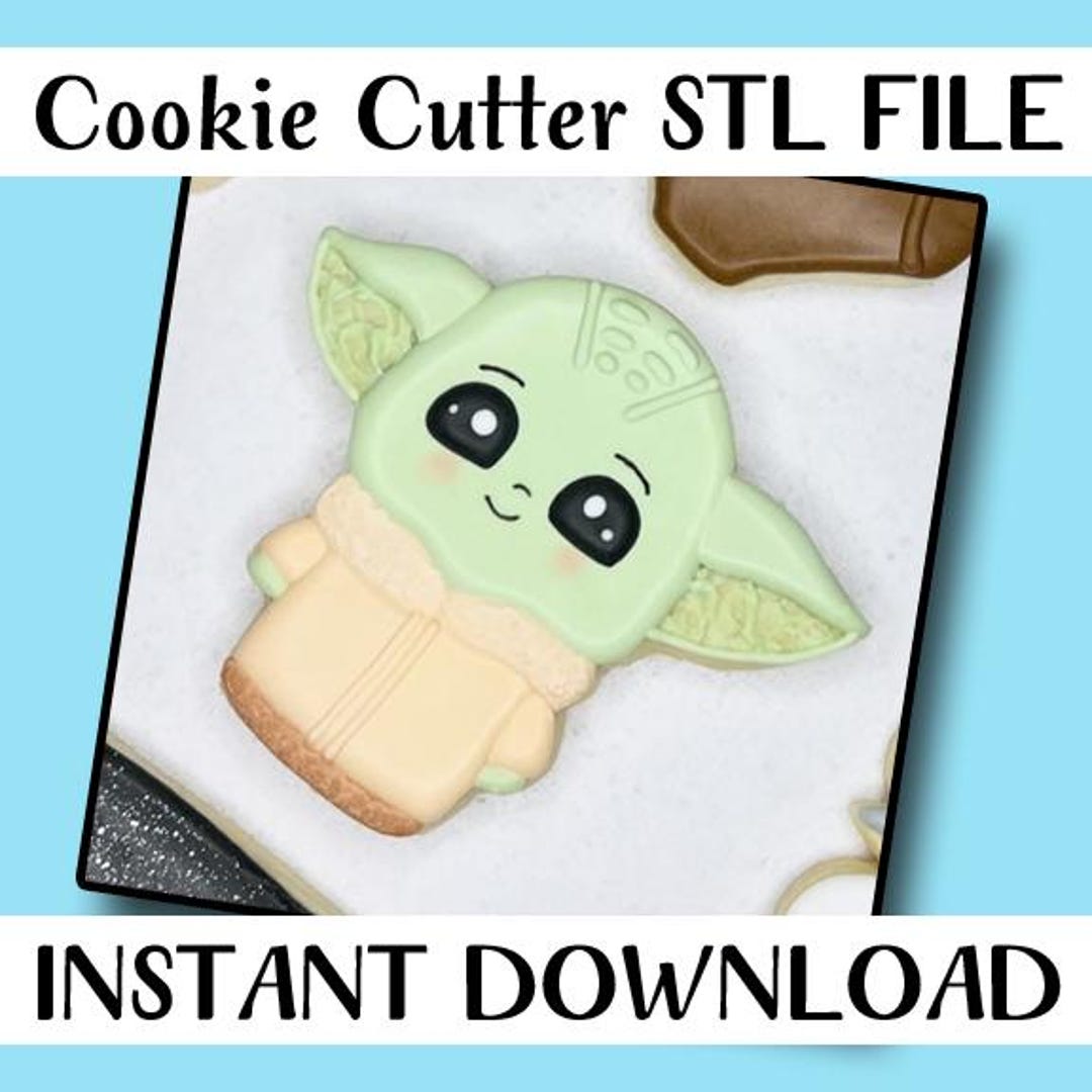 Space Wars Baby Green Alien Sugar Cookie Cutter STL FILE, 4", 4.5",5 ...