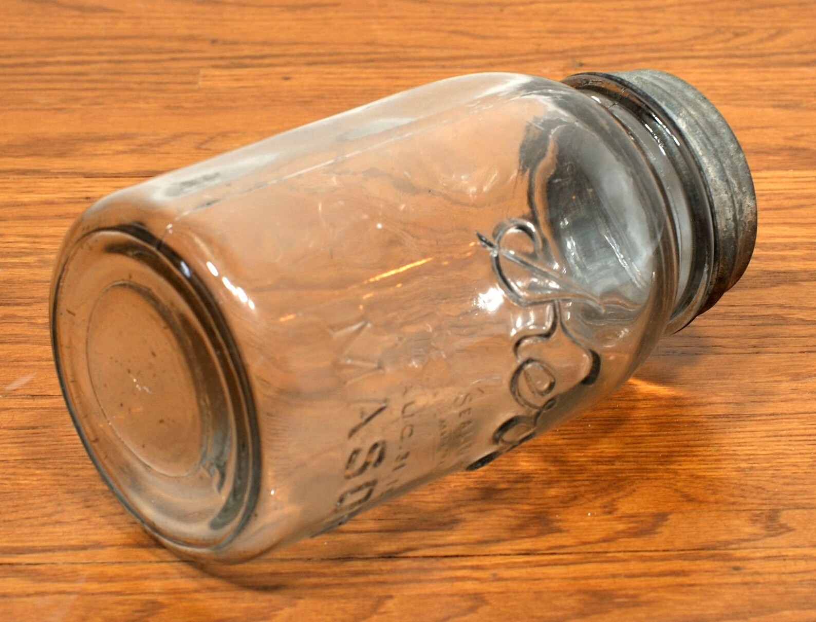 Vintage Kerr Self Sealing Mason Jar Clear Glass Round Quart Etsy