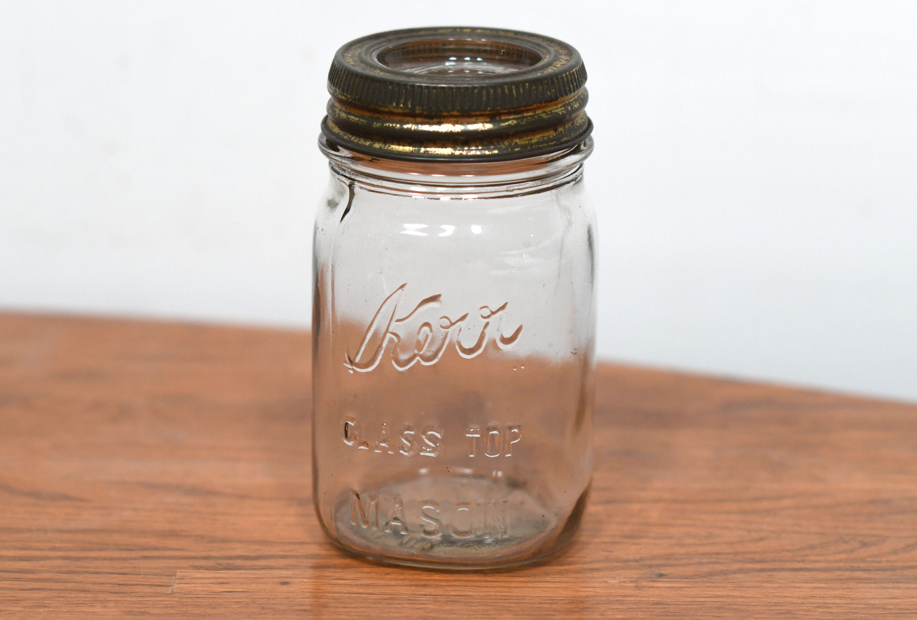 Vintage 1940's Kerr Glass Top Mason Jar Clear Glass Square Etsy
