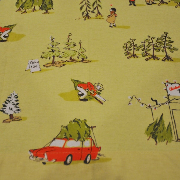 SALE Christmas Tree - Sleeve E - Heather Ross Munki Munki - Cotton Flannel Fabric