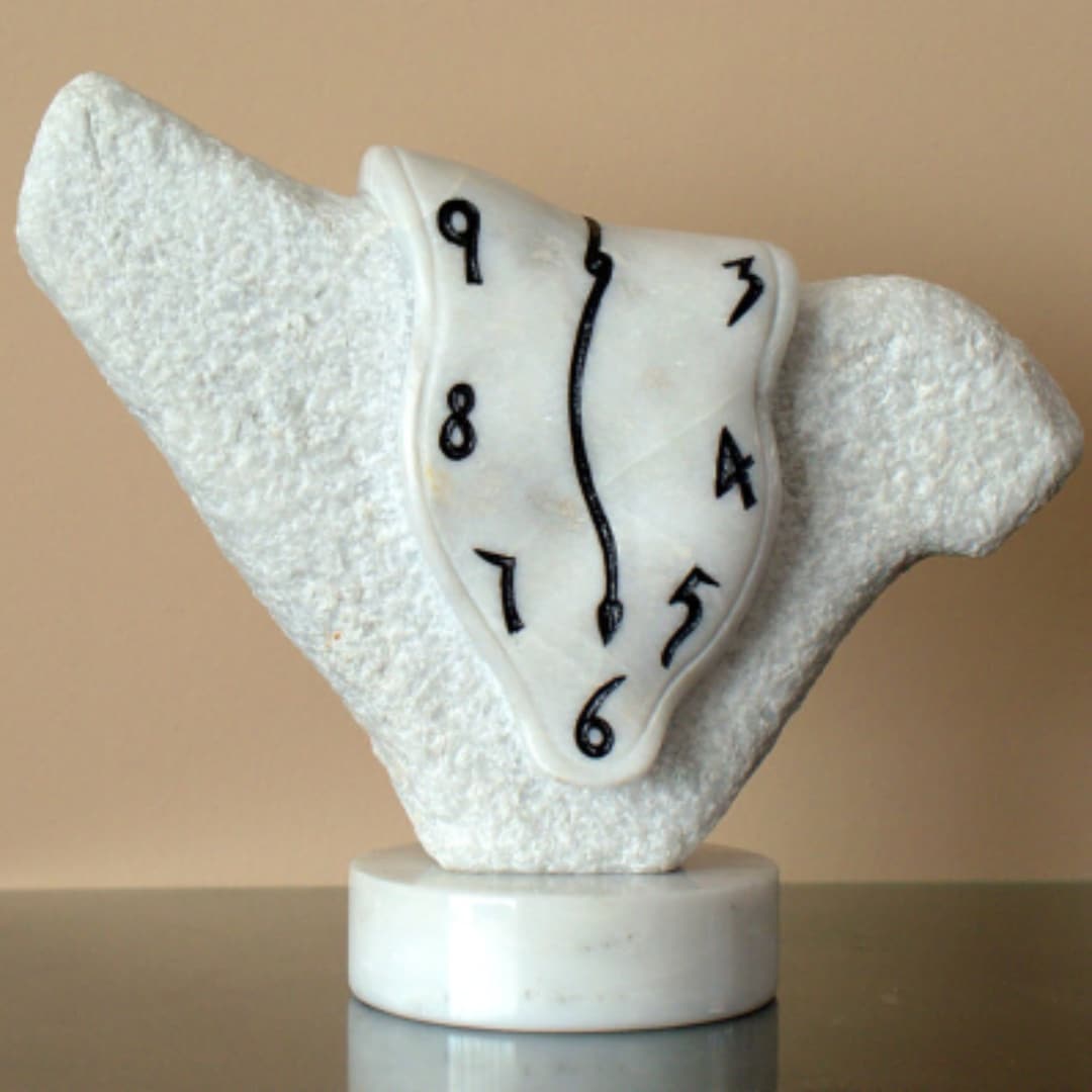 Melting Clock Original Marble Sculpture Etsy