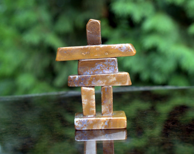 Plum Agate Polished Stone Inukshuk Figurine Natural Gemstone Etsy