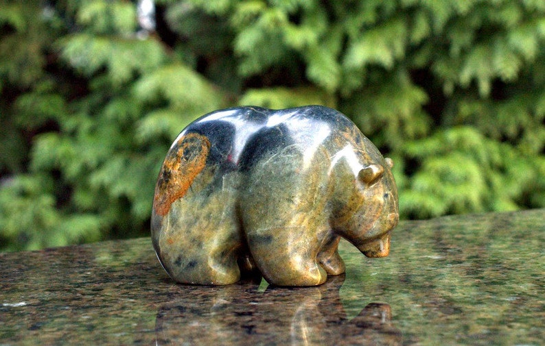 Soapstone carving small Bear sculpture hand carved animal Etsy