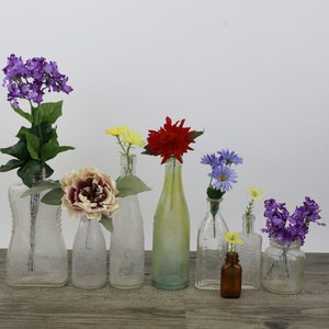 Vintage Bottles & Jar, Bud Vases, Windowsill Decor, Pharmacy Bottles, Medicine Bottles, Variety Bottles