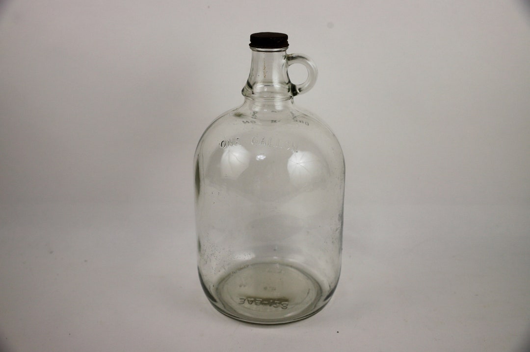 Vintage Clear Glass Gallon Jug Gallon Jug Vase Etsy