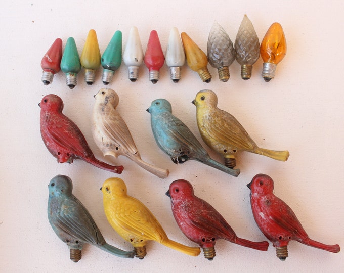 Vintage Christmas Tree Bird Lights, Miscellaneous Light Bulbs, Vintage Christmas Decor Etsy
