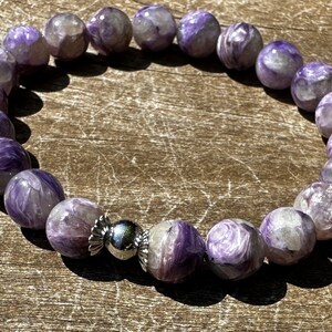 Charoite 8mm Healing Stone Bracelet or Anklet with Positive Healing Energy!