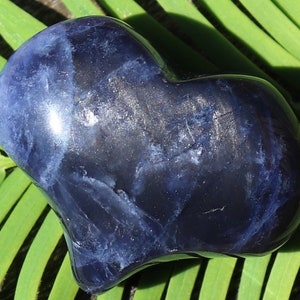 Sodalite Puffy Heart Worry, Pocket Healing Stone with Positive Healing Energy!