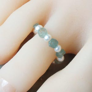 Pearls and Aqua Aura Healing Stone Toe Ring!