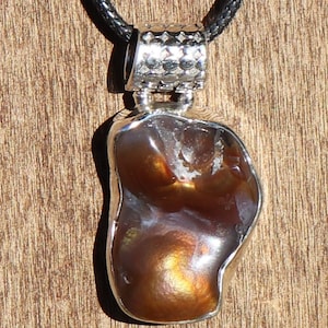 Unisex Mexican Fire Agate, 925 Silver Healing Stone Necklace with Positive Healing Energy!