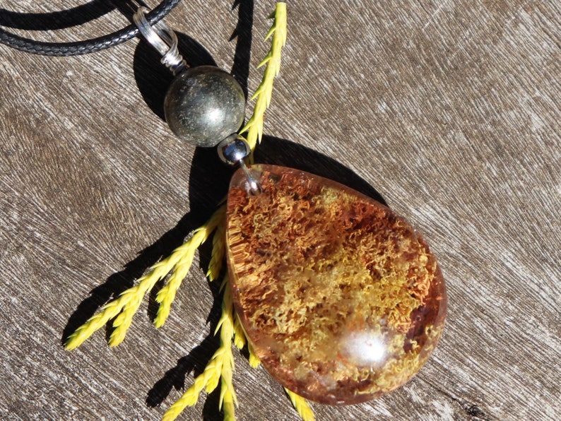 Phantom Quartz and Pyrite Healing Stone Necklace with Positive Healing Energy!