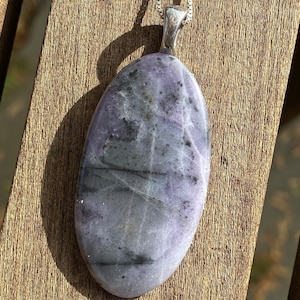 Sugilite, a Love Stone, Stainless Steel, Healing Stone Necklace with Positive Energy!