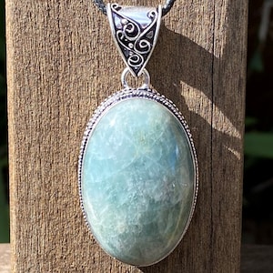 Aquamarine 925 Silver Healing Stone Necklace for Your Throat Chakra with Positive Energy!