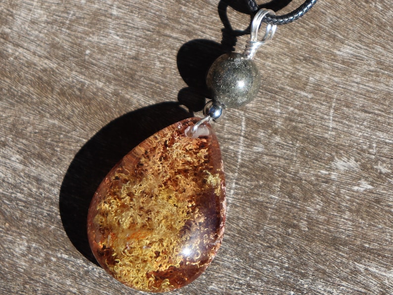 Phantom Quartz and Pyrite Healing Stone Necklace with Positive Healing Energy!