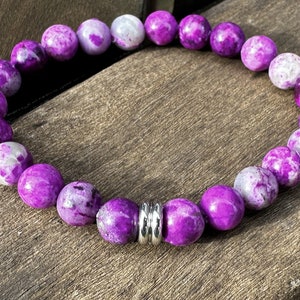 Sugilite a Love Stone, 8mm, Healing Stone Bracelet or Anklet with Positive Healing Energy!