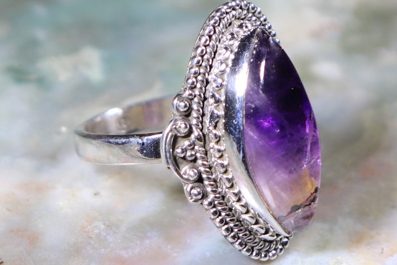925 Silver with Positive Healing Energy! Auralite 23 Ring Size 7.5