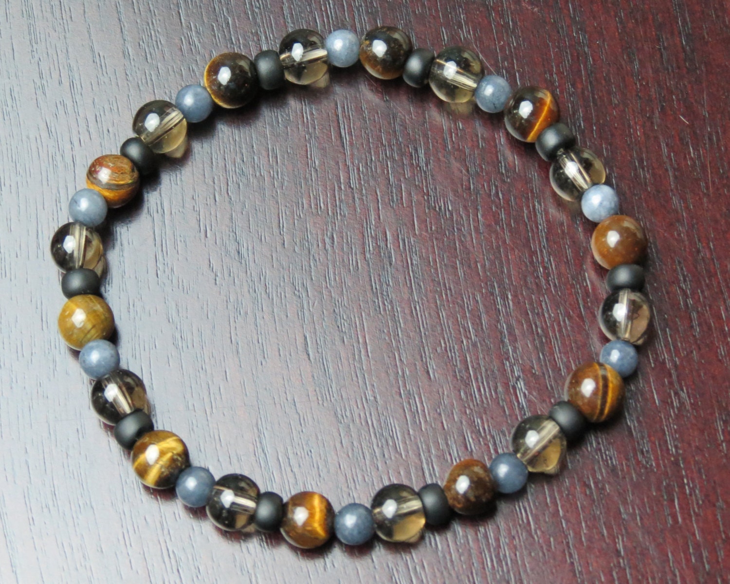 Bracciale Uomo/Donna In Pietre Naturali - Avventurina Blu E Perle Di Lava, Regolabile Con Nodo Scorrevole, Per Meditazione, Yoga O Stile Boho - Regalo Di Guarigione Spirituale