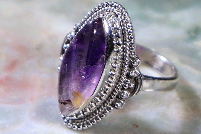 925 Silver with Positive Healing Energy! Auralite 23 Ring Size 7.5