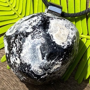 Unisex Apache Tear Obsidian, Stainless Steel Healing Stone Necklace!