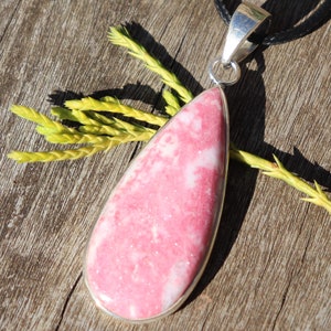 Thulite, 925 Silver, Healing Stone Necklace with Positive Healing Energy!