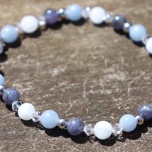 Angelic Tanzanite, Celestite and Angelite,  Healing Stone Bracelet or Anklet with Positive Healing Energy!