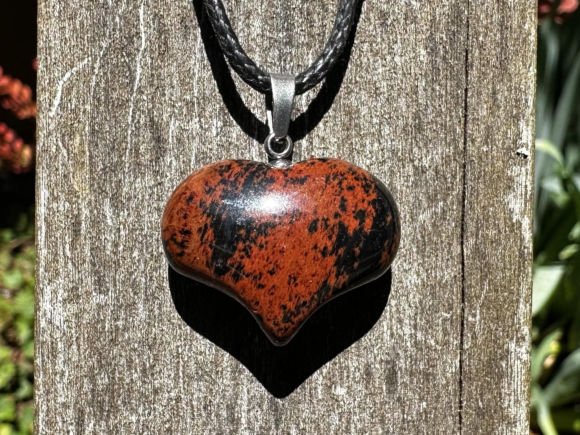 Mahogany Obsidian Heart Pendant - Etsy display picture 3