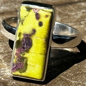 Atlantsite Healing Stone Ring size 8, 925 Silver with Positive Healing Energy!