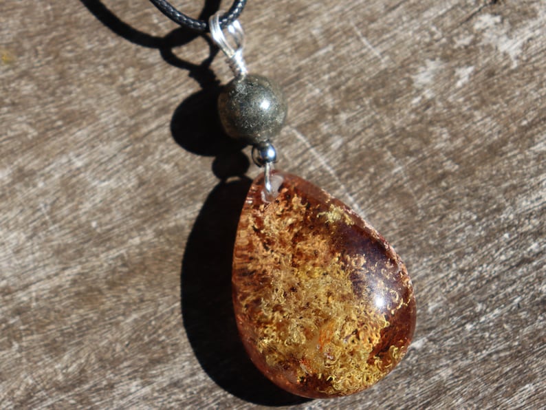 Phantom Quartz and Pyrite Healing Stone Necklace with Positive Healing Energy!