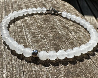 Danburita, pulsera o tobillera de piedra curativa de 6 mm ¡con energía curativa positiva!