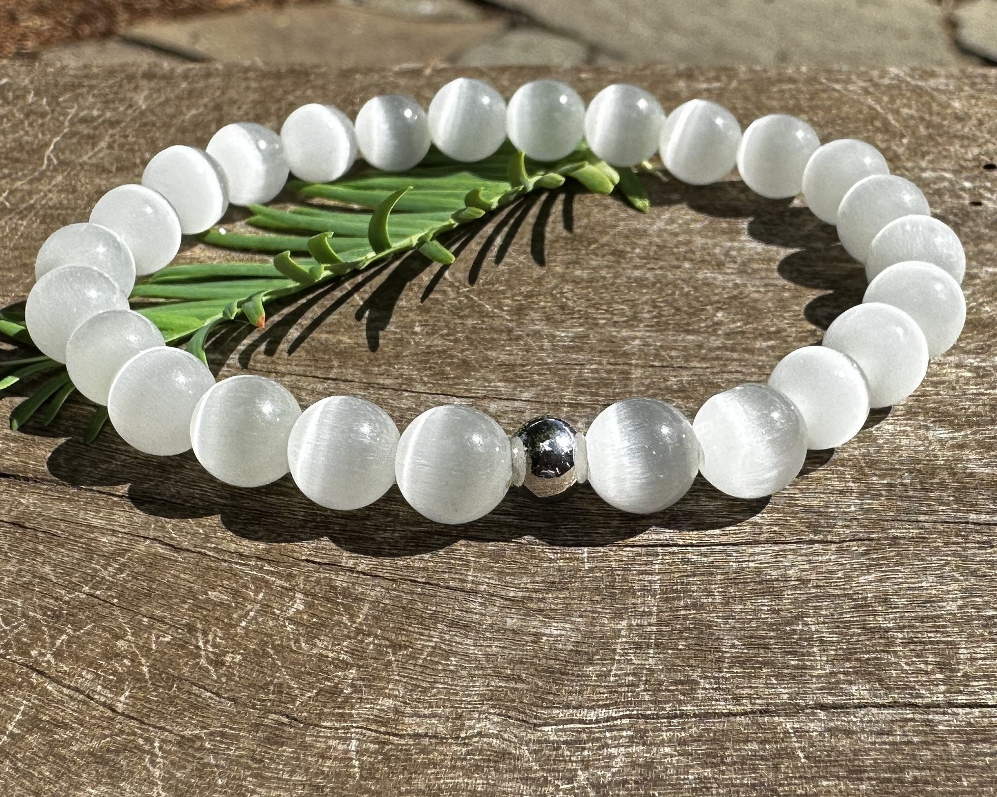 Cat's Eye Healing Stone Bracelet or Anklet for Hope with Positive Healing Energy!