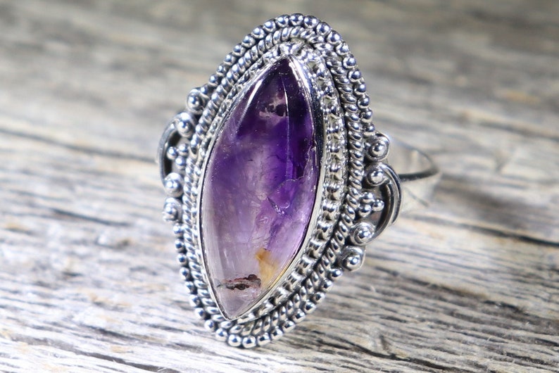 925 Silver with Positive Healing Energy! Auralite 23 Ring Size 7.5