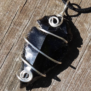Black Obsidian Arrowhead Healing Stone Necklace with Positive Healing Energy!