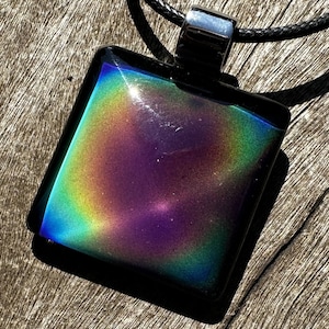 Color Changing Glass Pendant with Stainless Steel Bail, Changes with your Mood!