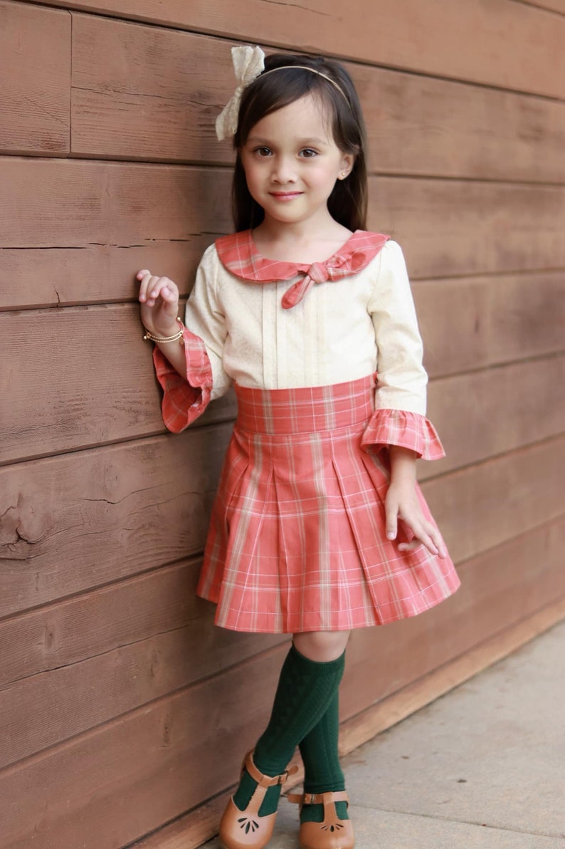Party Special Occasion Fancy Collar Blouse Pleated Blouse Girls Blouse Ruffle Sleeve Shirt Cotton Top Girls Handmade Top