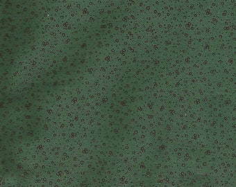 Green Tiny Graphic Print Cotton Fabric / 1 yard