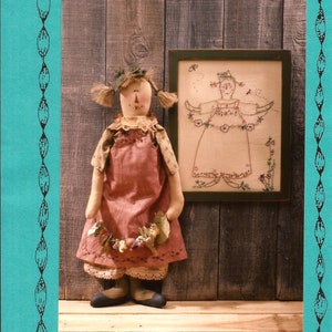 Pigtails Prim Fabric Folk Art Doll Pattern / 25 inches