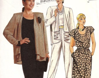1980s Womens Easy Jacket Top Skirt Dress Vintage Sewing Pattern / McCalls 4030 / Size 14-18 / UNCUT