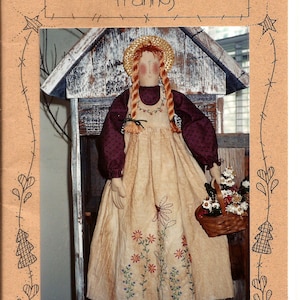 Garden Franny Fabric Folk Art Doll Pattern / 27 inches