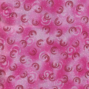 Pink Graphic Dot Print Cotton Fabric / pre-washed / 1 generous Yard