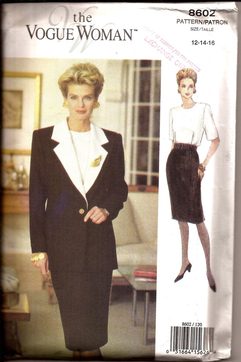 Classic Women's Suit Jacket Dress Very Easy Vogue 8602 / Etsy