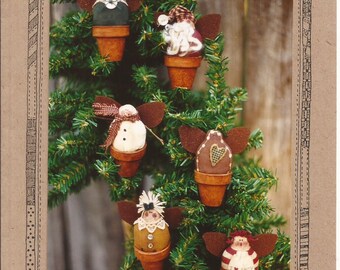 Potted Angel Ornament Hanging Fabric Doll Pattern / 2.5 inch