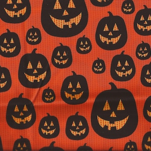 Oranger Kürbis Halloween Print Baumwollstoff / Robert Kaufman / 28 Zoll
